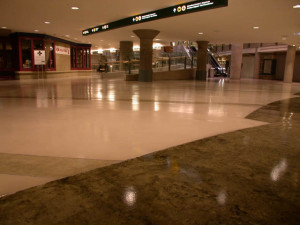 Decorative concrete in airport.